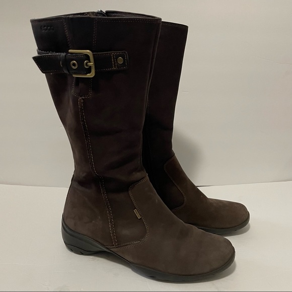 Ecco Shoes - Ecco Women’s Gortex Tall Brown Leather Boots Size 38